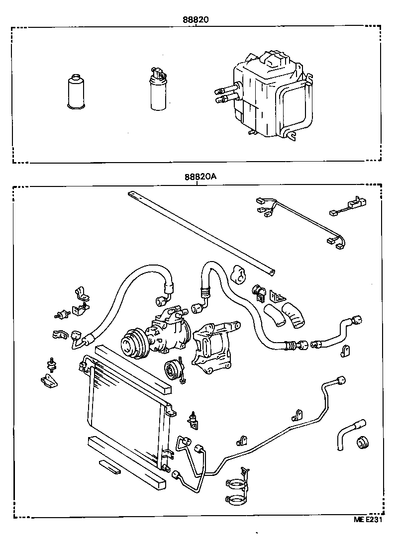88830-89114 AIR CONDITIONER & ACCESSORY SUB-ASSY, NO.2 product image