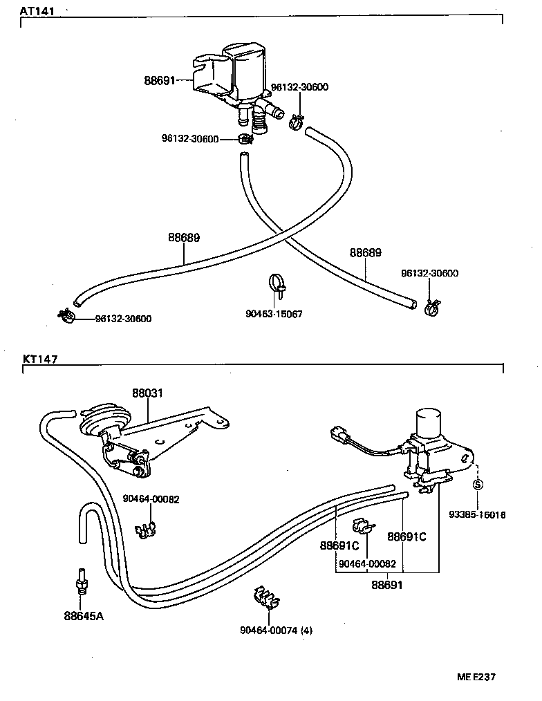 88689-14130 HOSE, DAMPER CONTROL DIAPHRAGM VACUUM product image