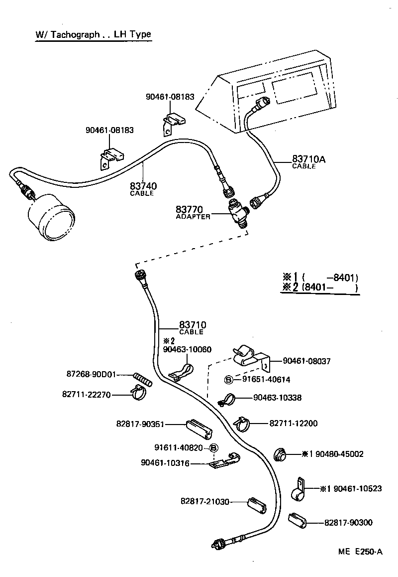 83731-90D02 CABLE ASSY, SPEEDOMETER DRIVE, NO.1 product image