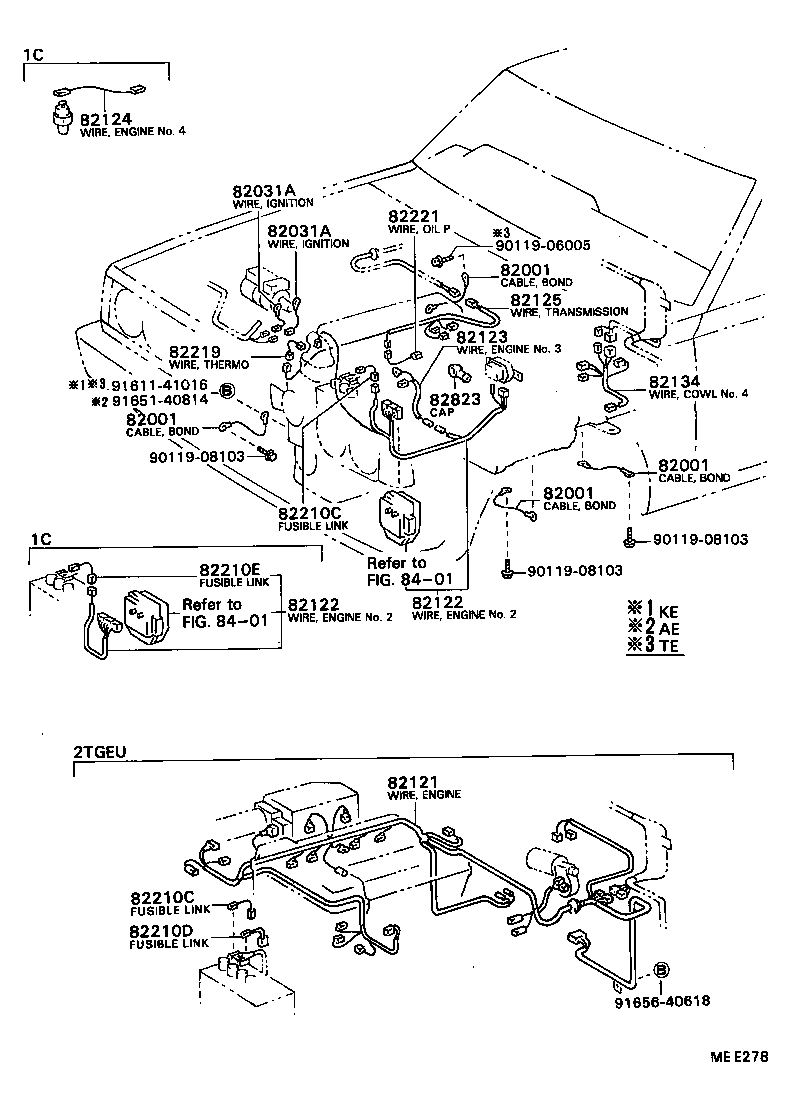 82031-12460 WIRE SUB-ASSY, IGNITION COIL product image