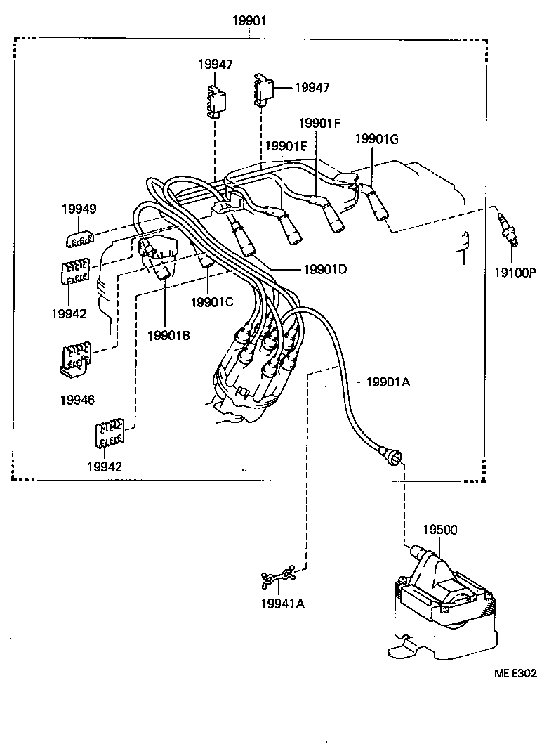 90999-99084 CORD SET, COIL & SPARK, W/RESISTIVE product image