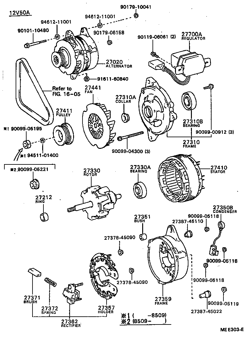 27060-16060 ALTERNATOR ASSY product image