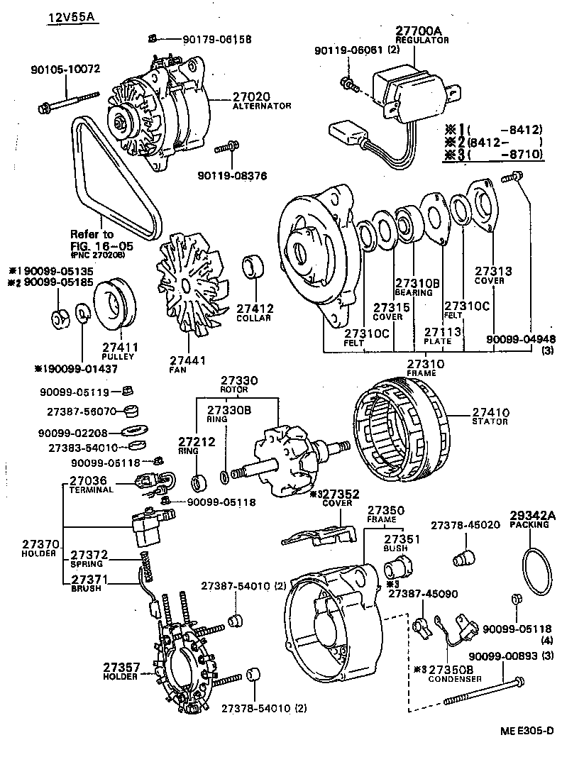 27060-16060 ALTERNATOR ASSY product image