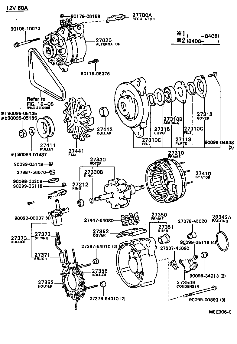 27060-16060 ALTERNATOR ASSY product image