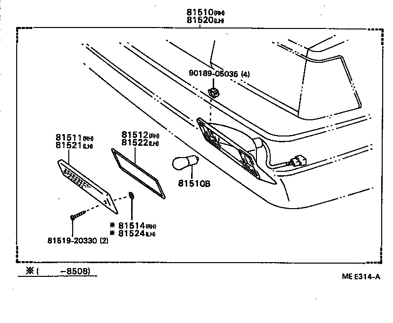 81520-80034 LAMP ASSY, FRONT TURN SIGNAL, LH product image