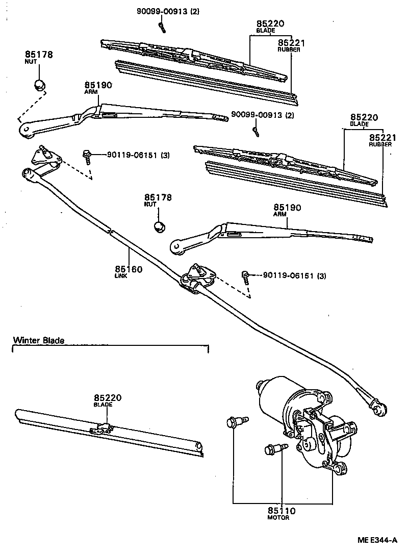85110-20210 MOTOR ASSY, WINDSHIELD WIPER product image