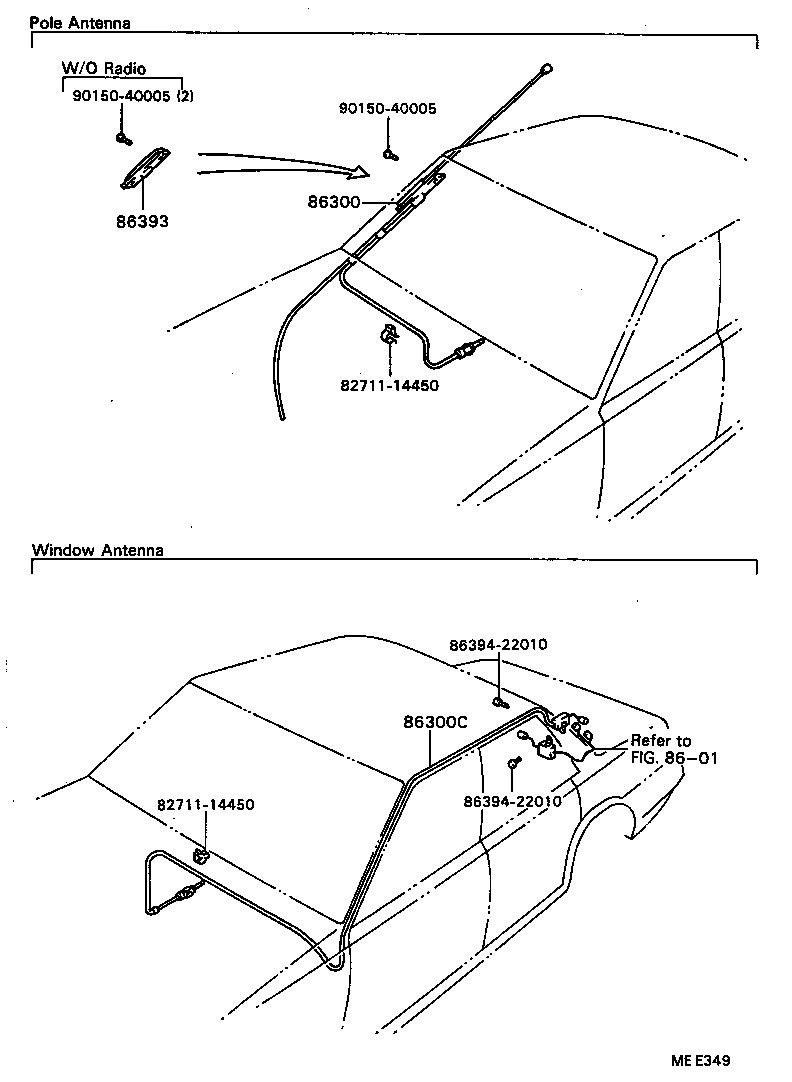 86300-20430 ANTENNA ASSY, W/HOLDER product image