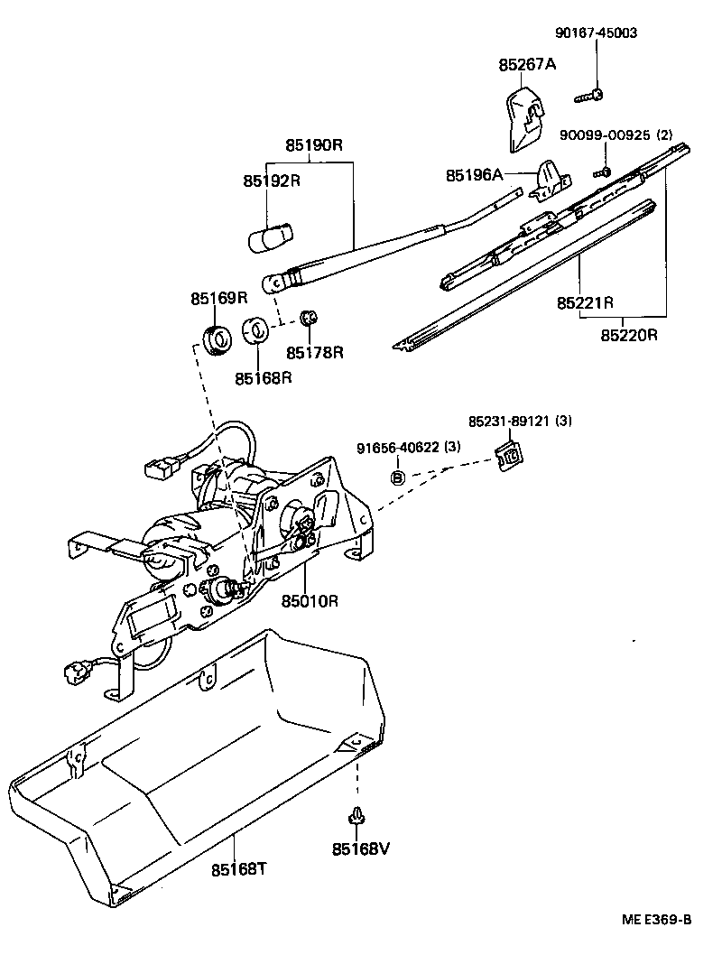 85010-89132 MOTOR & LINK ASSY, RR WIPER product image