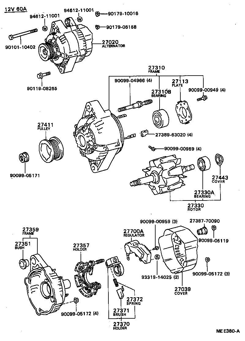 27310-43050 FRAME ASSY, DRIVE END, ALTERNATOR product image