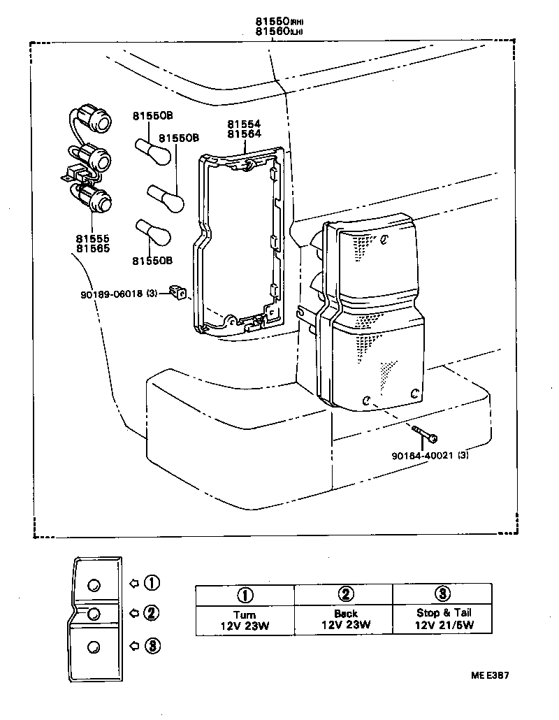 81550-87680 LAMP ASSY, REAR COMBINATION, RH product image