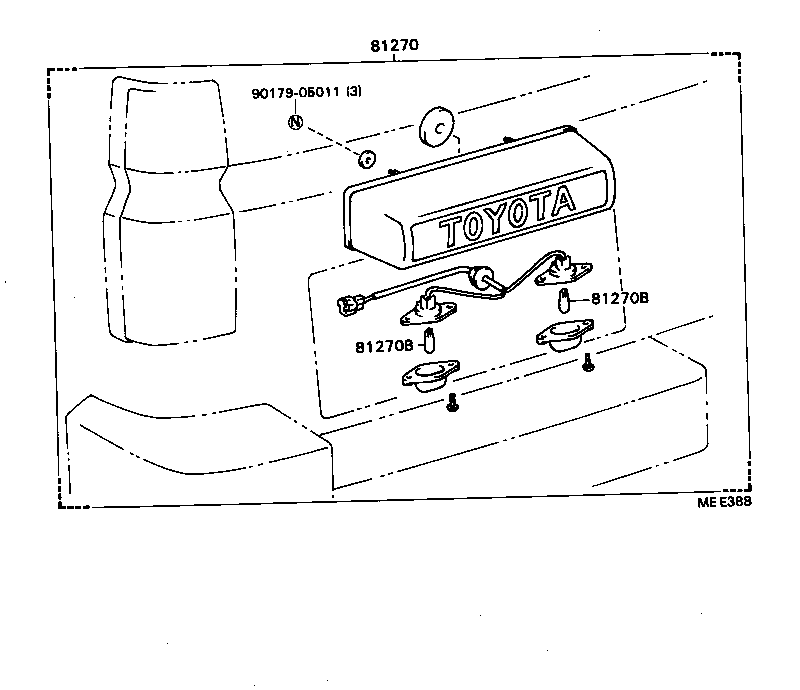 81270-87685 LAMP ASSY, LICENSE PLATE product image