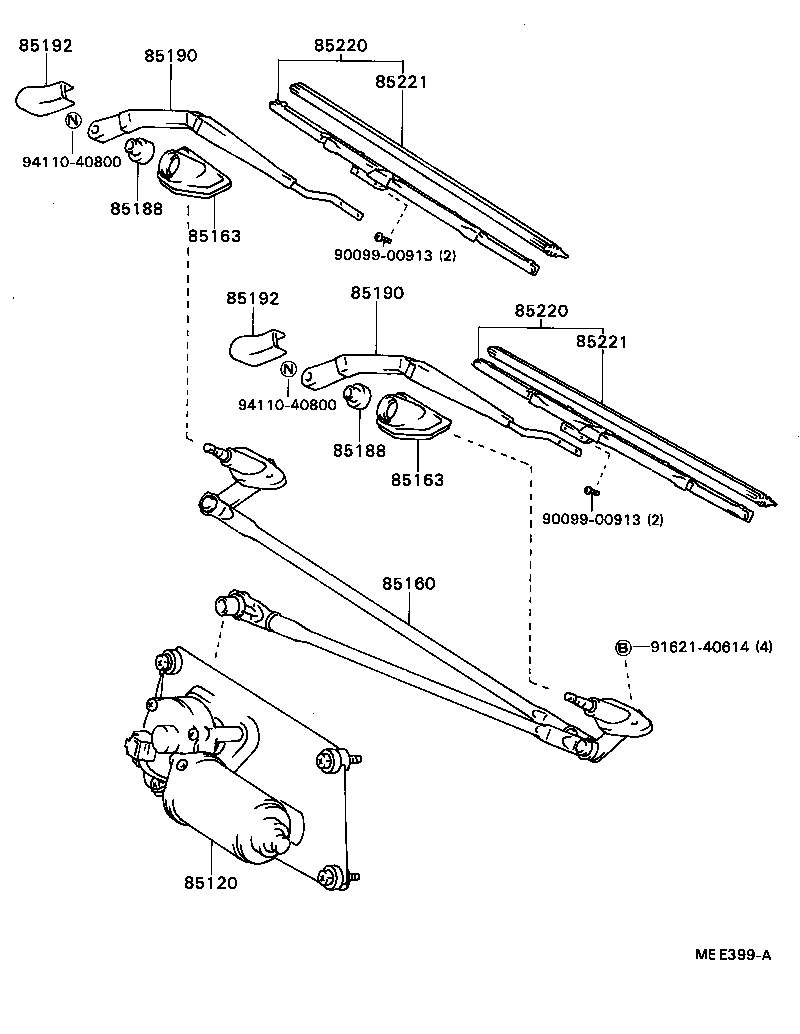 85220-22320 BLADE ASSY, WINDSHIELD WIPER product image