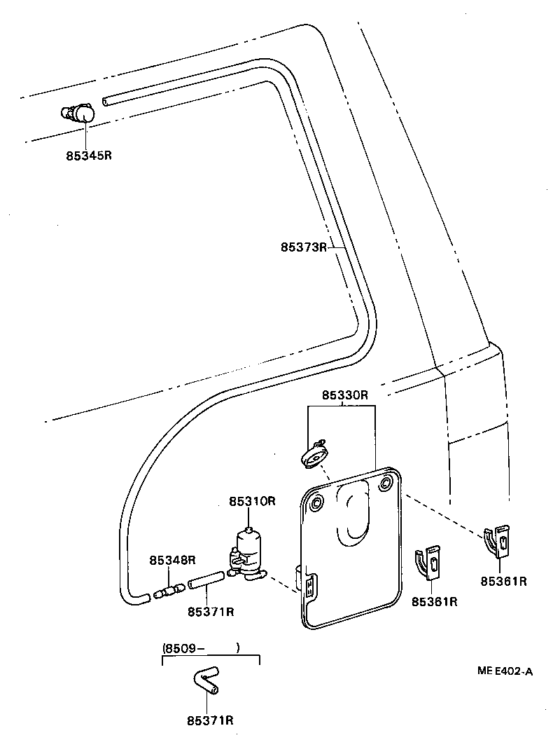 85310-87705 MOTOR ASSY, REAR WASHER product image