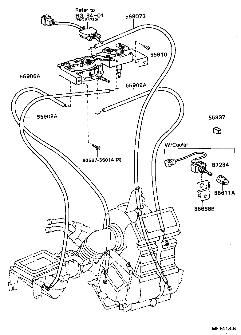 55907-87603 CABLE SUB-ASSY, TEMPERATURE DAMPER CONTROL product image