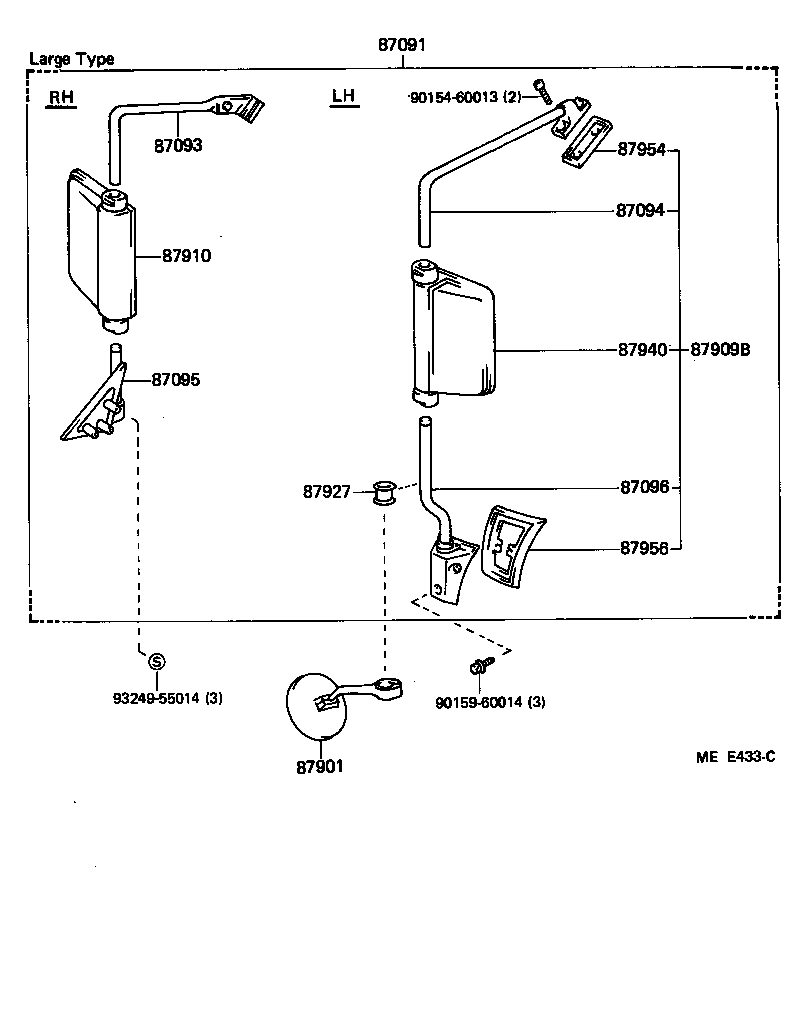 87906-29015 MIRROR SUB-ASSY, LH product image