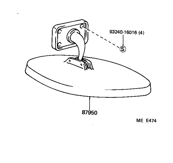 87911-90D02 GASKET, OUTER REAR VIEW MIRROR, RH product image