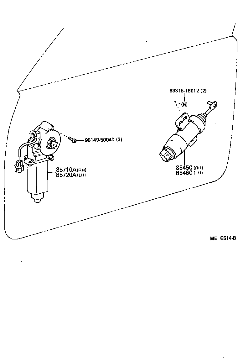 Toyota 85720-17020 MOTOR ASSY, POWER WINDOW REGULATOR, FRONT LH