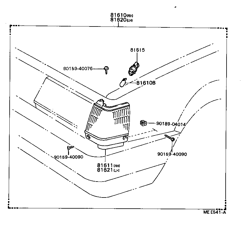 81610-39725 LAMP ASSY, PARKING & CLEARANCE, RH product image