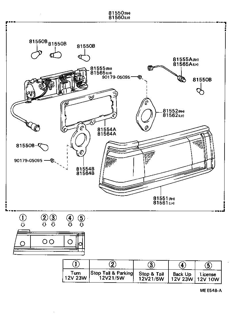 81550-80228 LAMP ASSY, REAR COMBINATION, RH product image