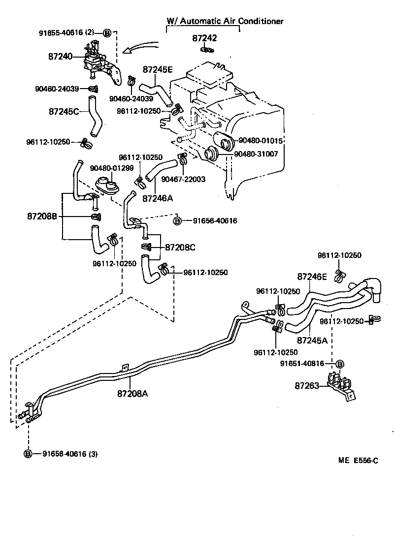 87263-17010 BRACKET, HEATER WATER PIPE, NO.1 product image