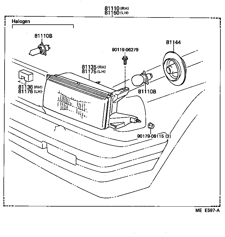 81139-91602 COVER, HEADLAMP, NO.1 product image