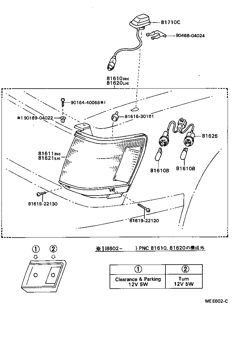 81610-22111 LAMP ASSY, PARKING & CLEARANCE, RH product image