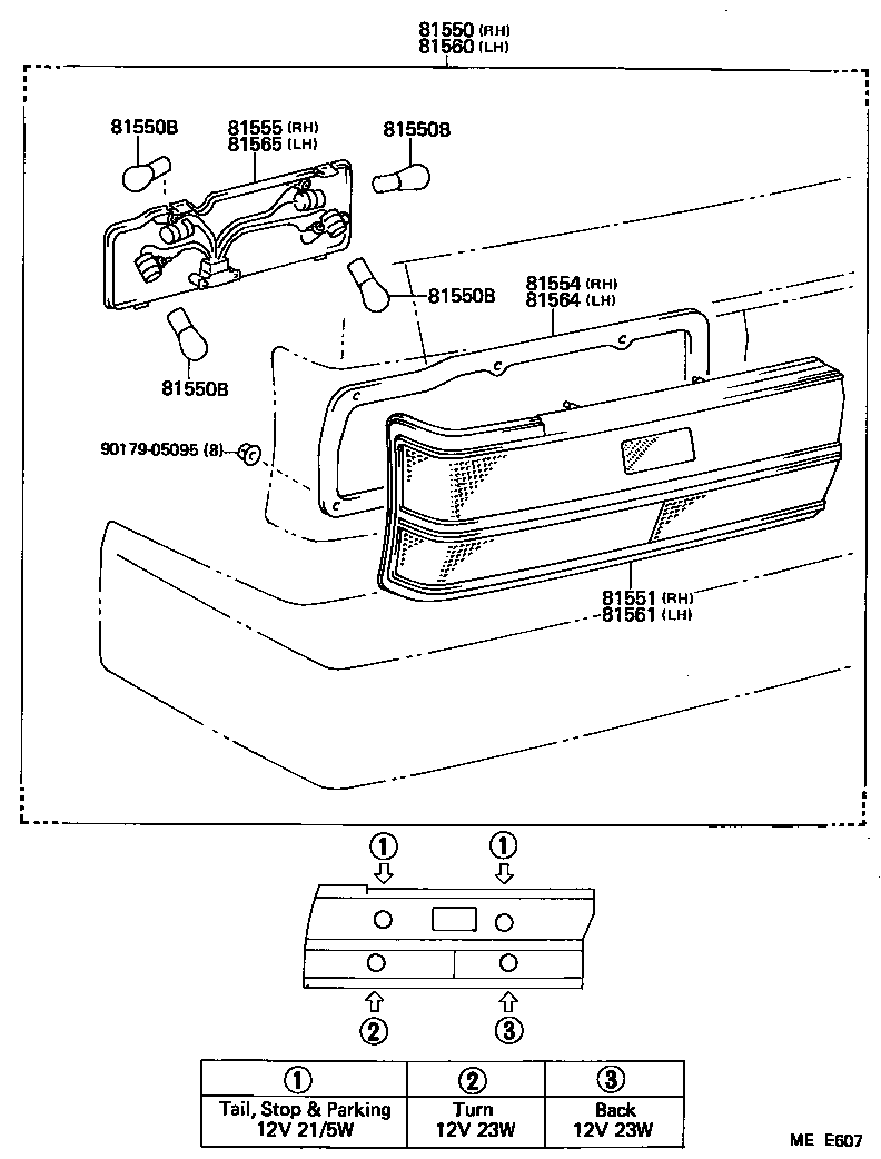81550-80236 LAMP ASSY, REAR COMBINATION, RH product image