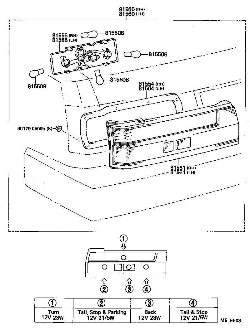 81551-22641 LENS, REAR COMBINATION LAMP, RH product image
