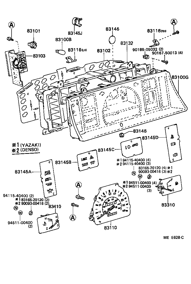Toyota 83132-89302 CASE, COMBINATION METER