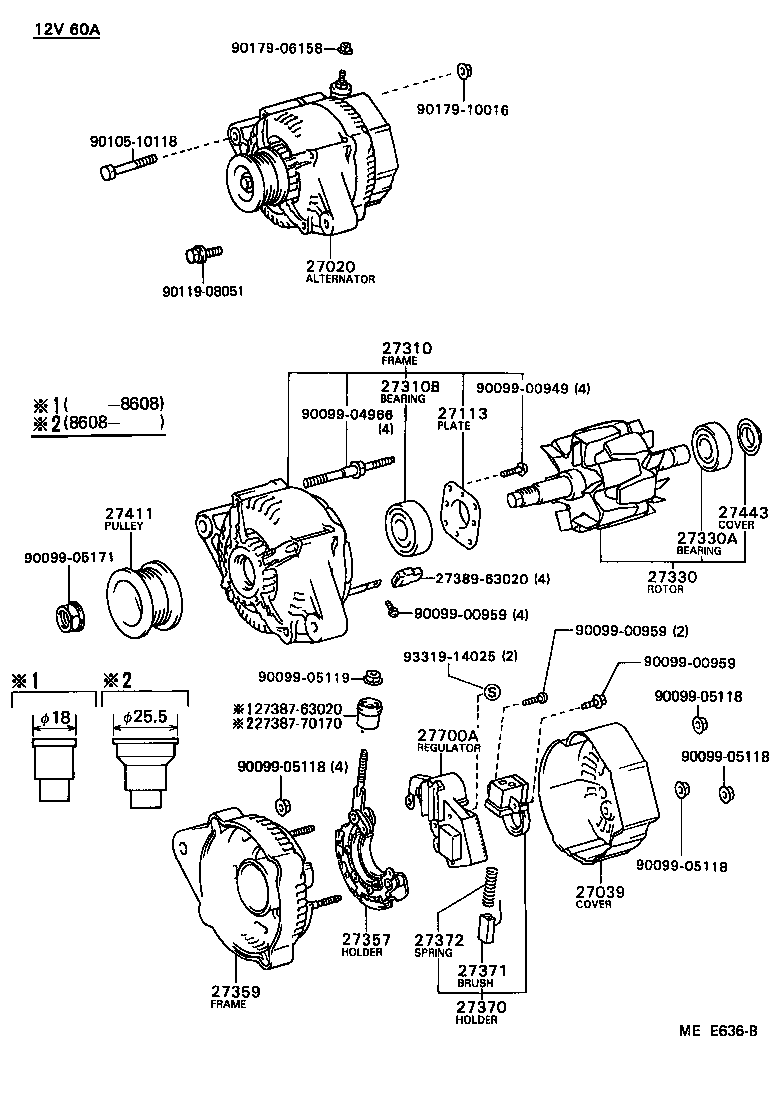Toyota 27359-43051 FRAME, ALTERNATOR RECTIFIER END