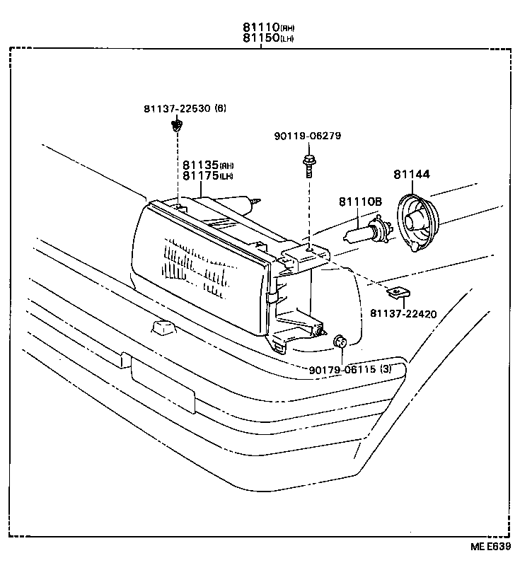 81175-22470 UNIT ASSY, HEADLAMP, LH product image