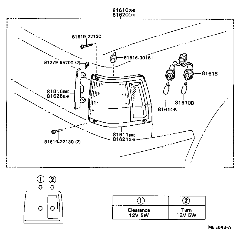 81610-29435 LAMP ASSY, PARKING & CLEARANCE, RH product image