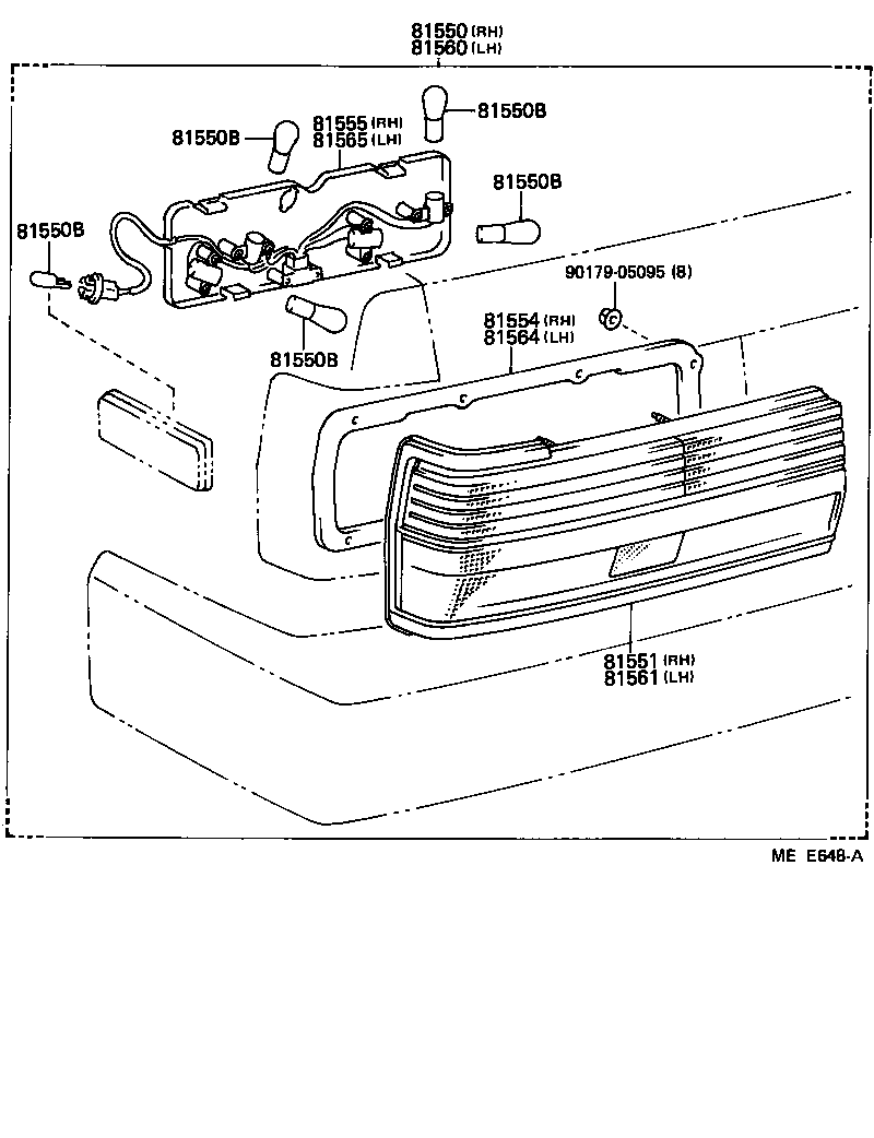 Toyota 81550-80231 LAMP ASSY, REAR COMBINATION, RH