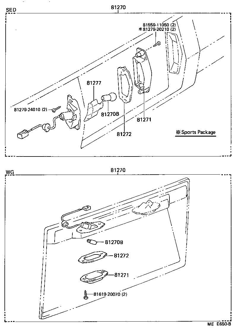 Toyota 81270-22170 LAMP ASSY, LICENSE PLATE