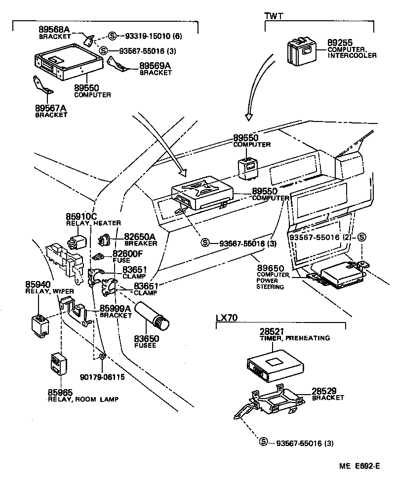 89668-22090 BRACKET, EMISSION COMPUTER, NO.2 product image