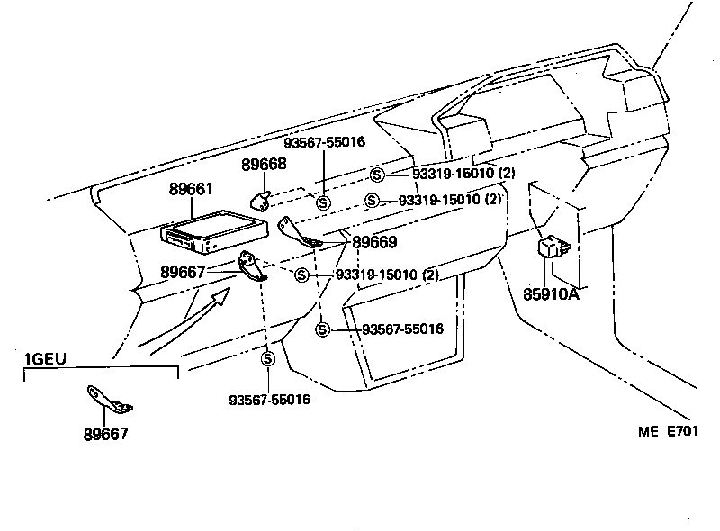 89667-22050 BRACKET, ENGINE CONTROL COMPUTER product image