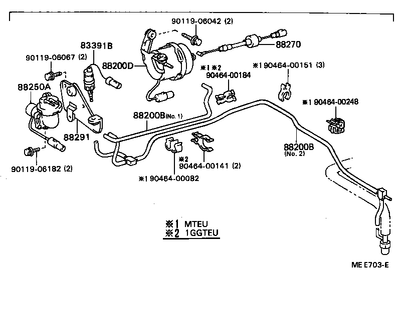 88283-22010 HOSE, CRUISE CONTROL VACUUM product image