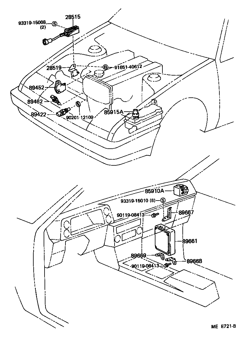 Toyota 89452-28010 SENSOR, THROTTLE POSITION (FOR E.F.I.)