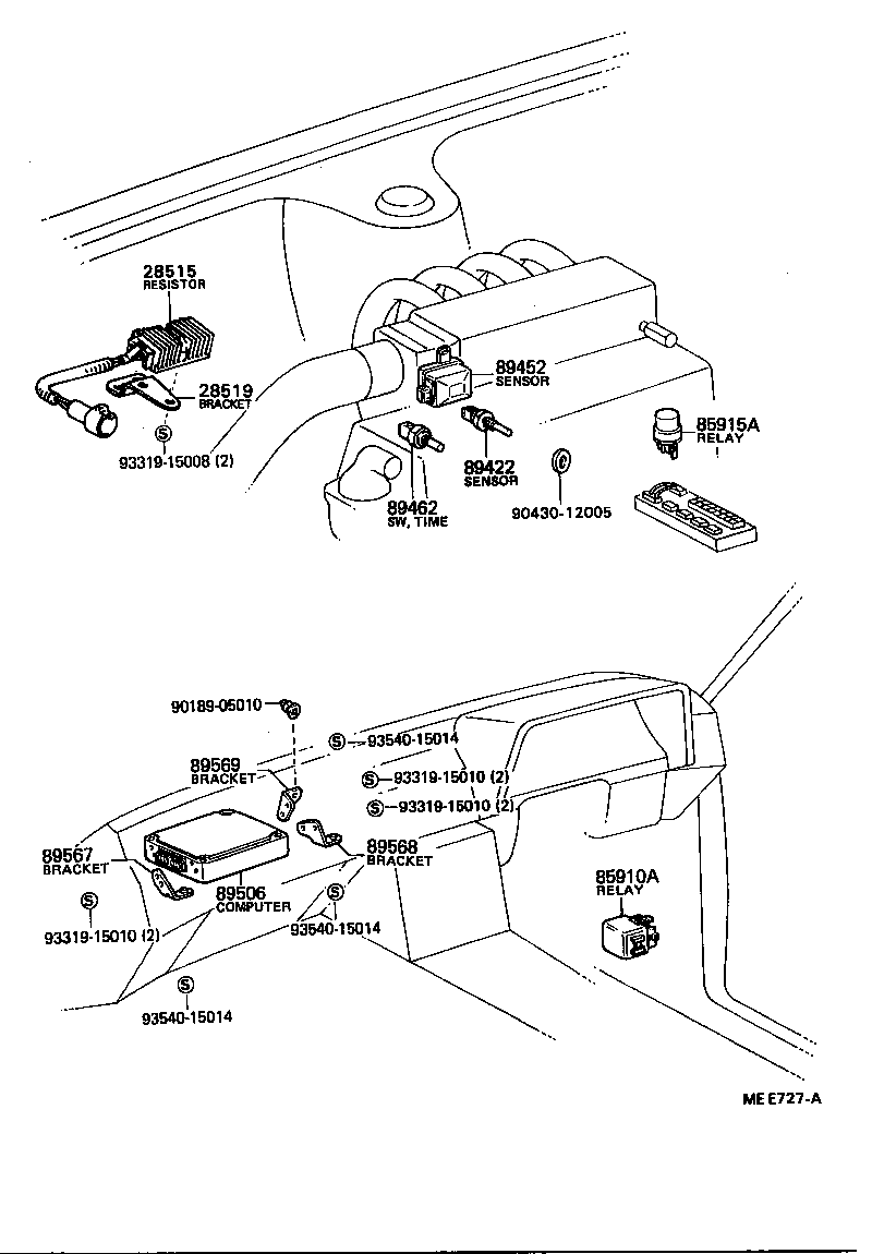 89568-14050 BRACKET, FUEL INJECTION COMPUTER product image