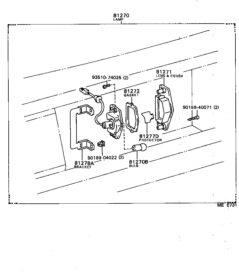 81275-32070 SOCKET AND WIRE, LICENSE PLATE LAMP product image