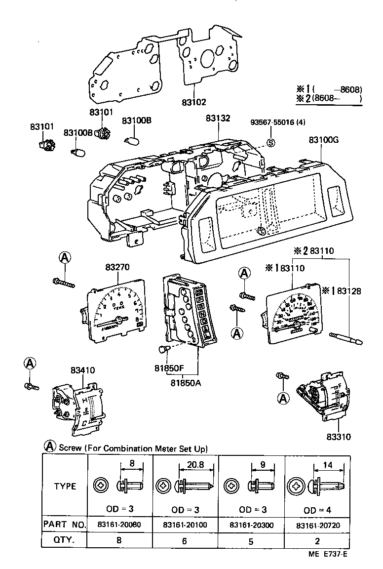 Toyota 83101-20070 SOCKET SUB-ASSY, COMBINATION METER BULB