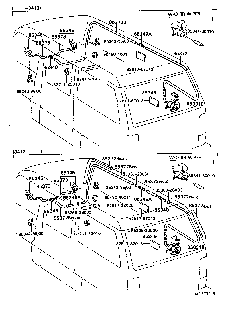 85343-28010 HOSE, WINDSHIELD WASHER (FROM JOINT TO NOZZLE) product image