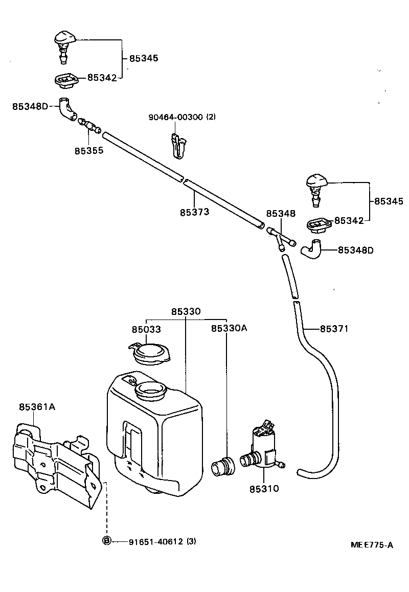 85332-91602 CAP ASSY, WINDSHIELD WASHER product image