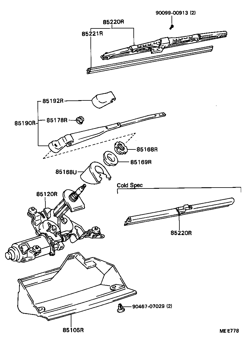 85168-22270-05 COVER, REAR WIPER product image