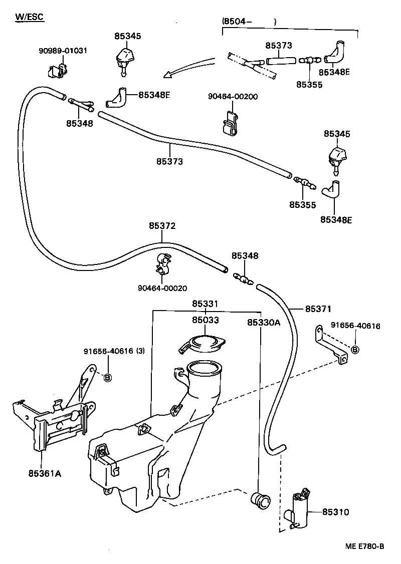 85331-22420 JAR SUB-ASSY, WINDSHIELD WASHER product image