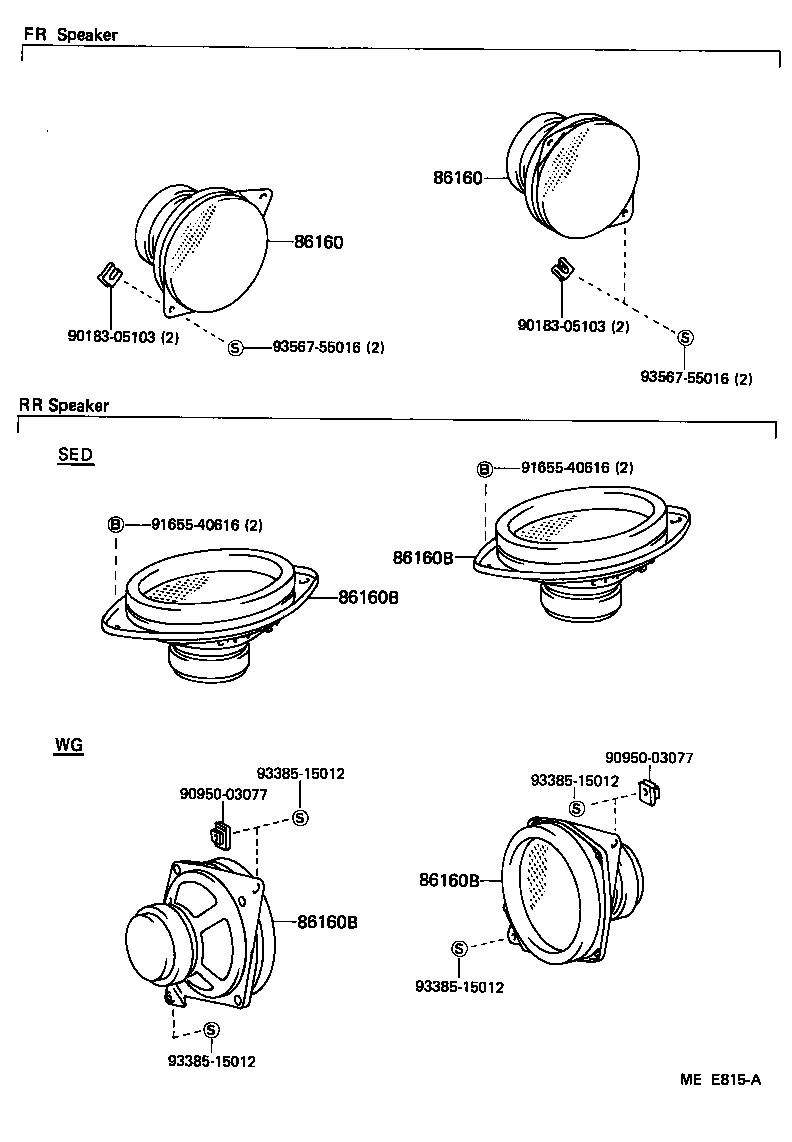 Toyota 86160-22360 SPEAKER ASSY, REAR