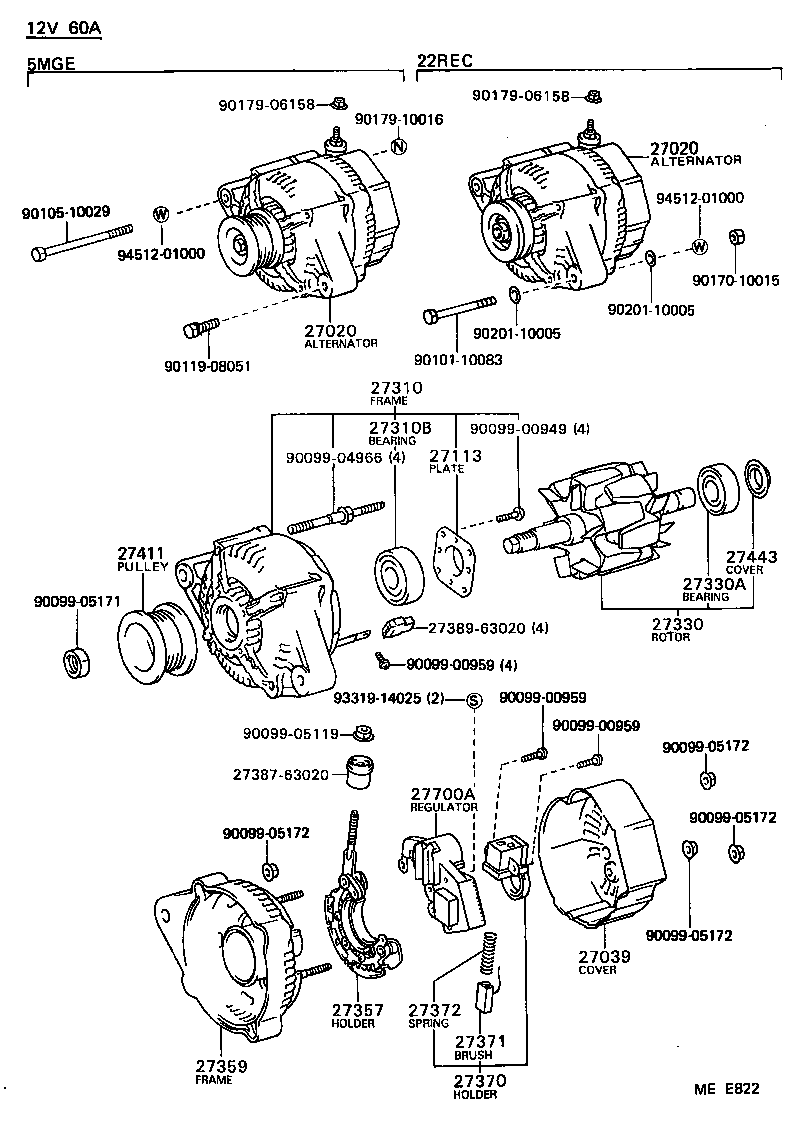 27060-35020 ALTERNATOR ASSY product image