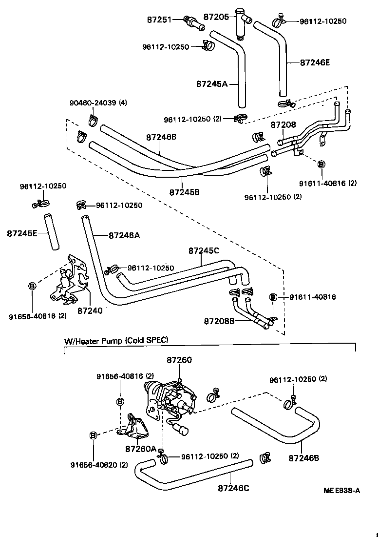87208-92613 PIPE, HEATER WATER OUTLET, G product image