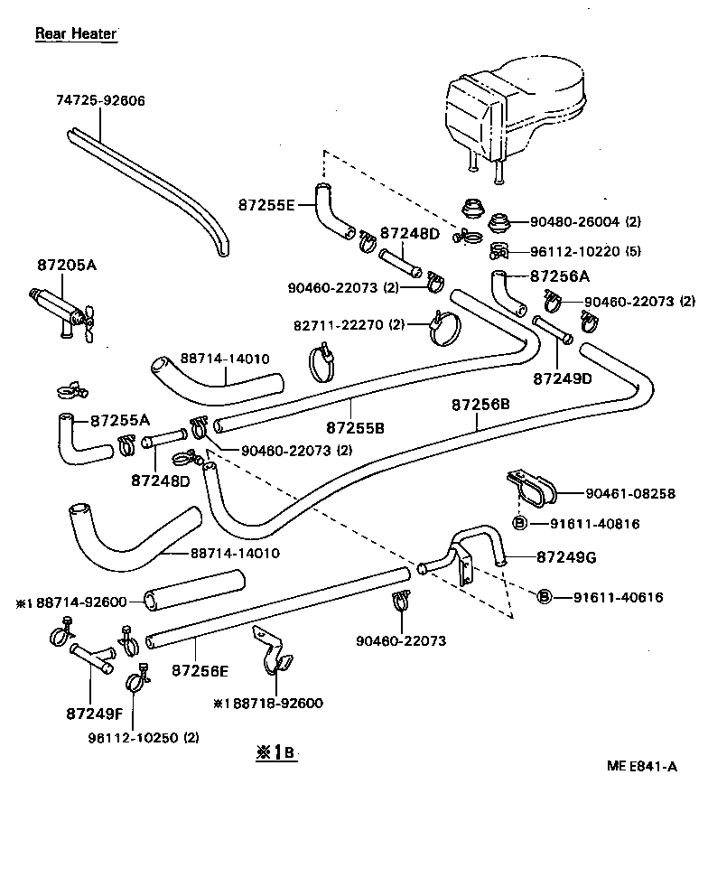 87208-92613 PIPE, HEATER WATER OUTLET, G product image