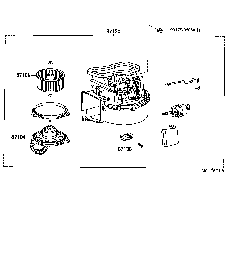 Toyota 87105-22060 FAN SUB-ASSY, HEATER BLOWER